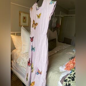 Fanm Mon Lavender Dress with Butterfly Accents